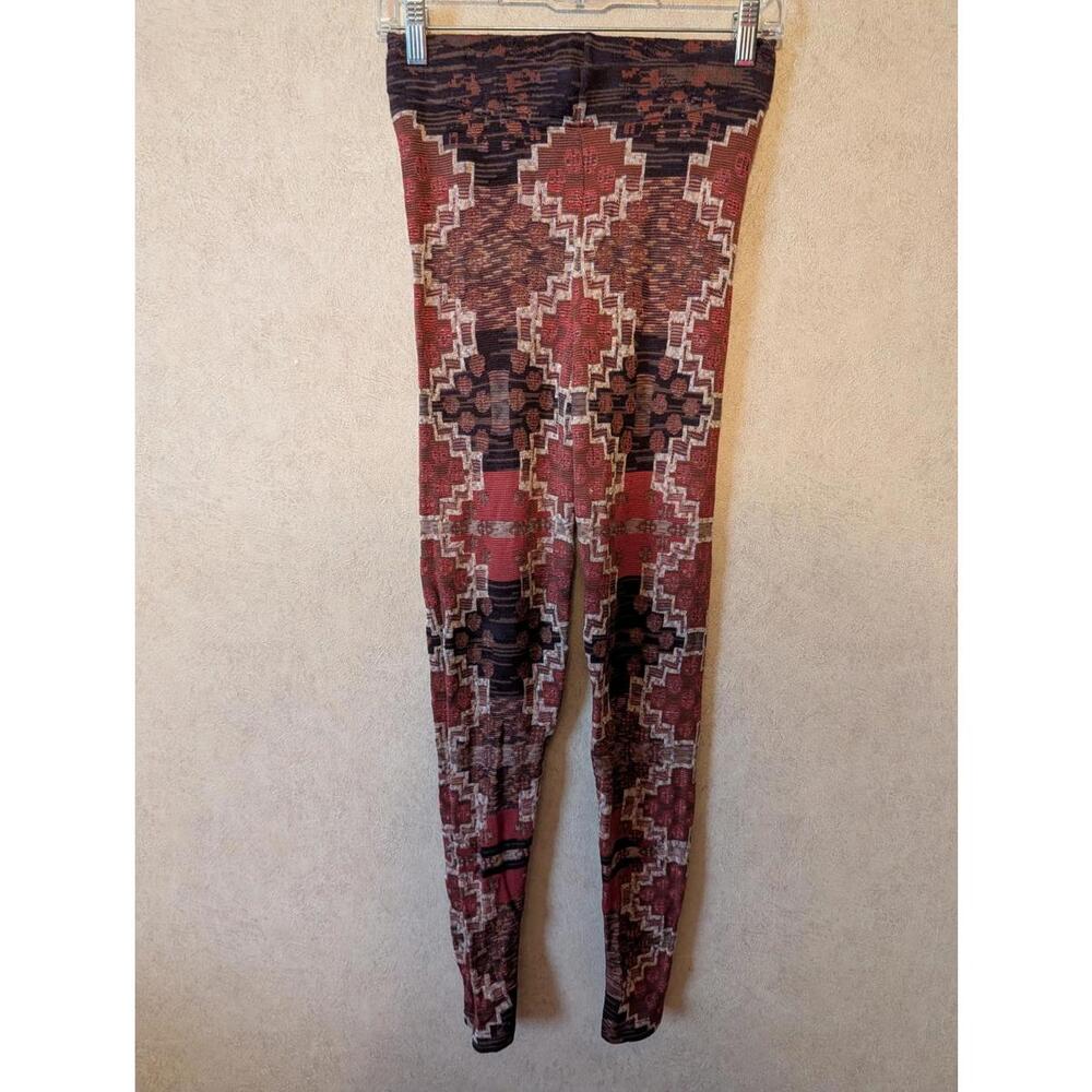 FREE PEOPLE red brown Byzantine pattern sweater leggings sz S - Picture 5 of 8